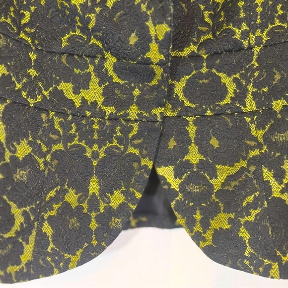 Banana Republic L’Wren Scott Black & Bright Celery Glam Brocade Blazer Jacket - Picture 6 of 16
